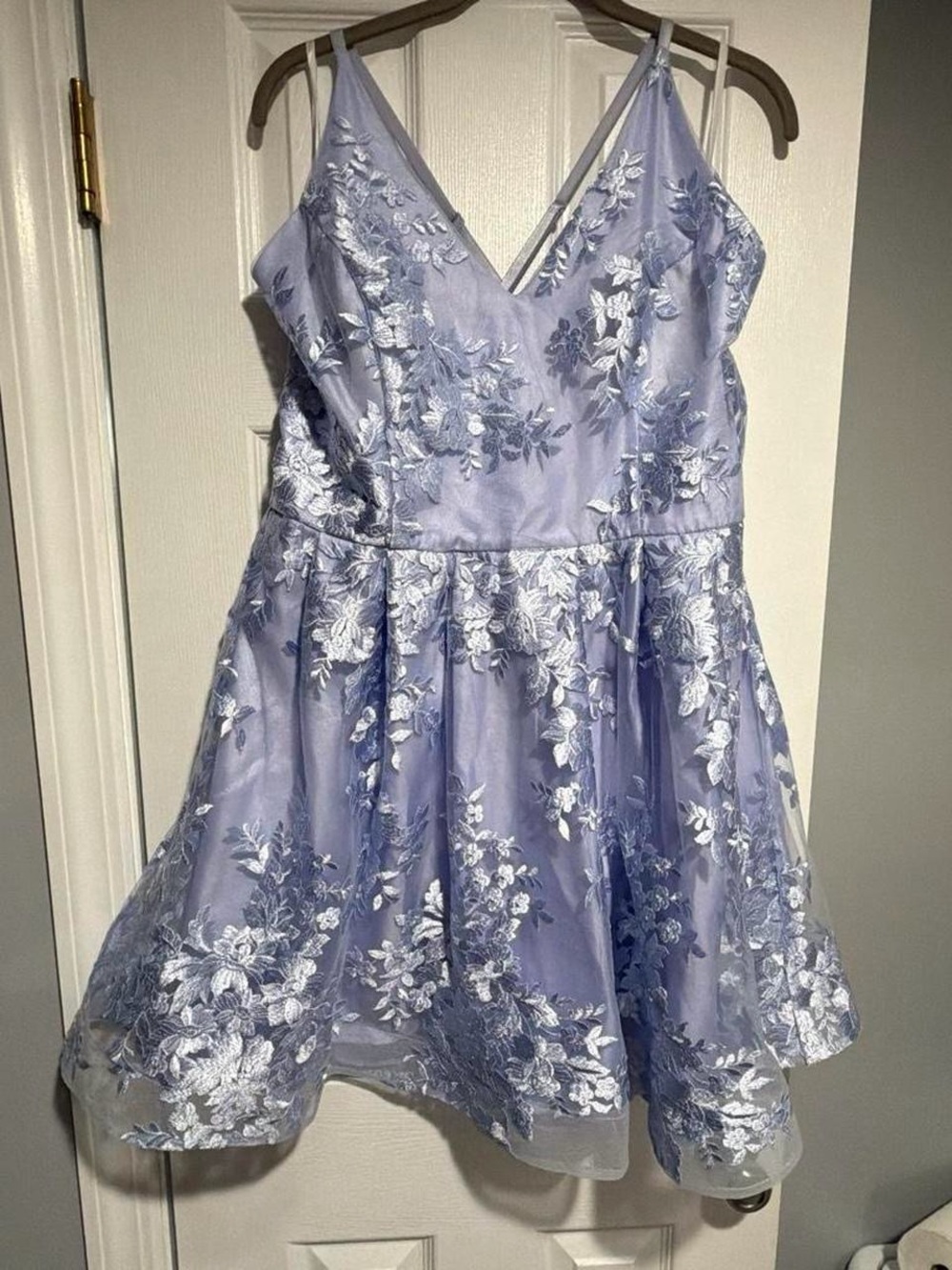 BCX Lilac Floral Embroidered Party Dress
